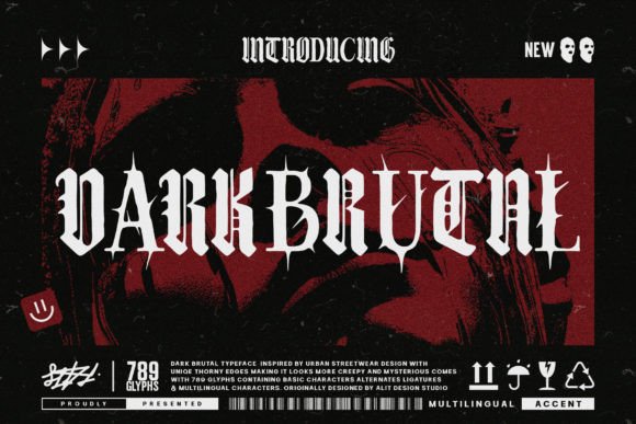 Dark Brutal Typeface for Bold Branding Projects