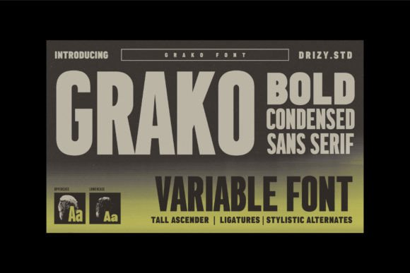 Grako: A Bold Condensed Sans Serif Font for Modern Web Design