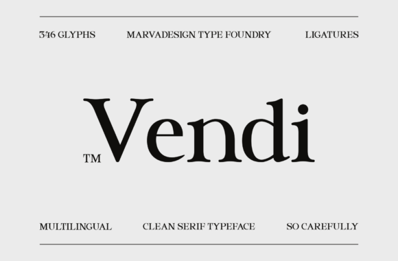Vendi Serif Font for Editorial Design